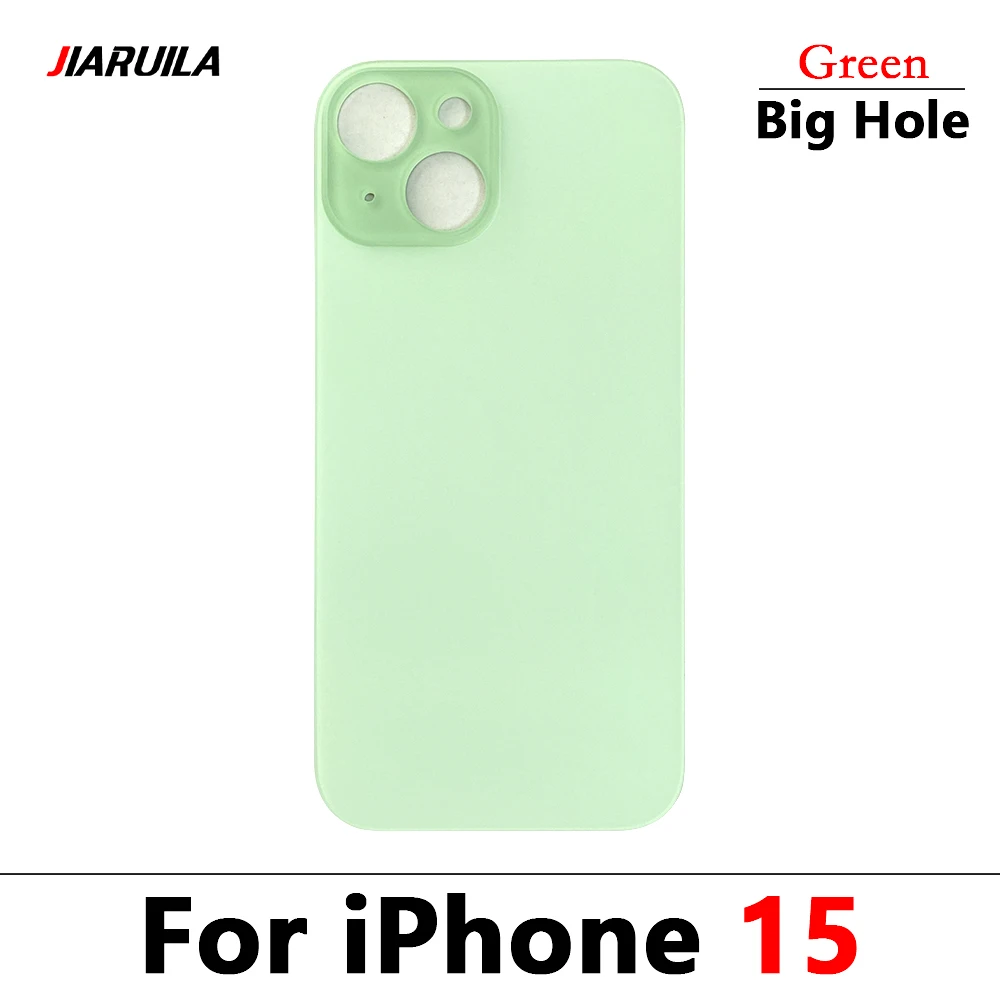 Big Hole NEW Battery Back Cover Glass Rear Door Replacement Housing With Adhesive For iPhone 15 / 15 Plus / 15 Pro / 15 Pro Max