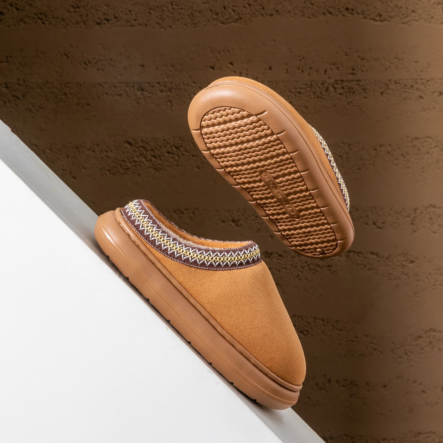 شباشب قطيفة للرجال لفصل الشتاء، أحذية منزلية سميكة غامضة للأماكن المغلقة مع نعل EVA خفيف الوزن، شباشب دافئة مريحة للخريف والشتاء #5