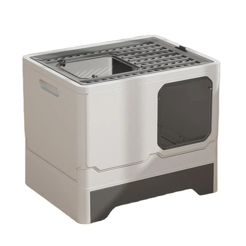 

Foldable Cat Box With Lid Enclosed Cat Potty Easy to Clean Including Cat Scoop