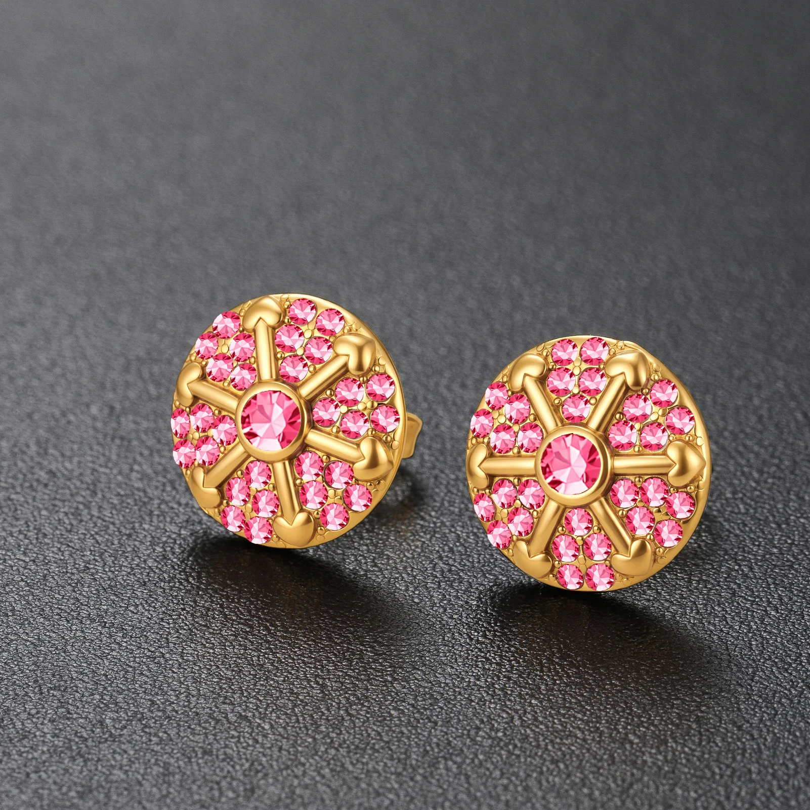Eueavan 3D-Strass-Ohrstecker, Retro-Kristall-Ohrschmuck, Edelstahl-Ohrringe für Damen, Geschenke zum Jahrestag, Großhandel – Detail 1