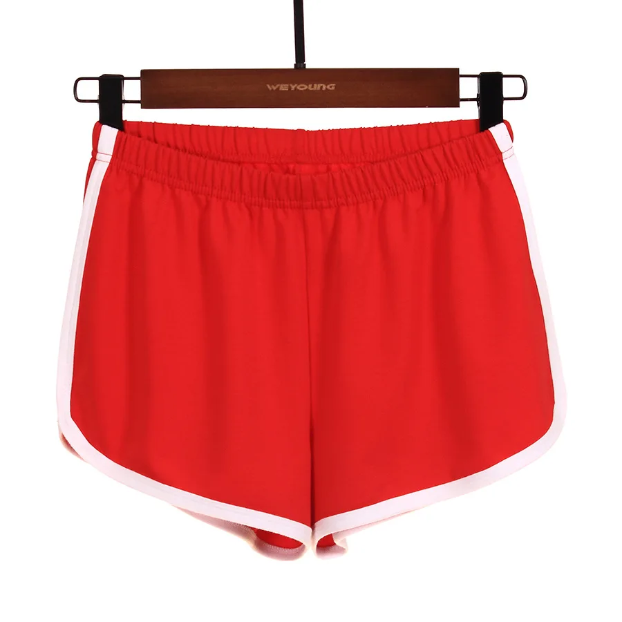 Cotton sport shorts summer women's drawstring short pants Casual hot shorts solid Color Anti Emptied