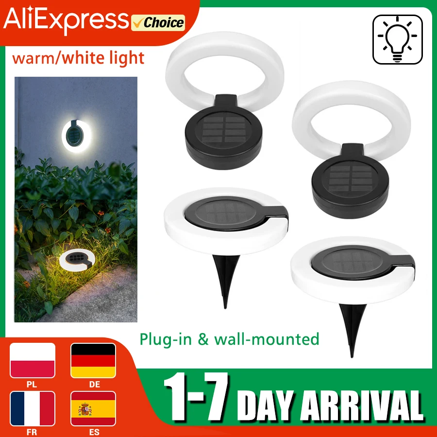

Solar Lights Outdoor Garden Waterproof Adjustable Auto On/Off Wall Mounted/Stake Solar Powered LED Lamp for Yard Pathway Fence