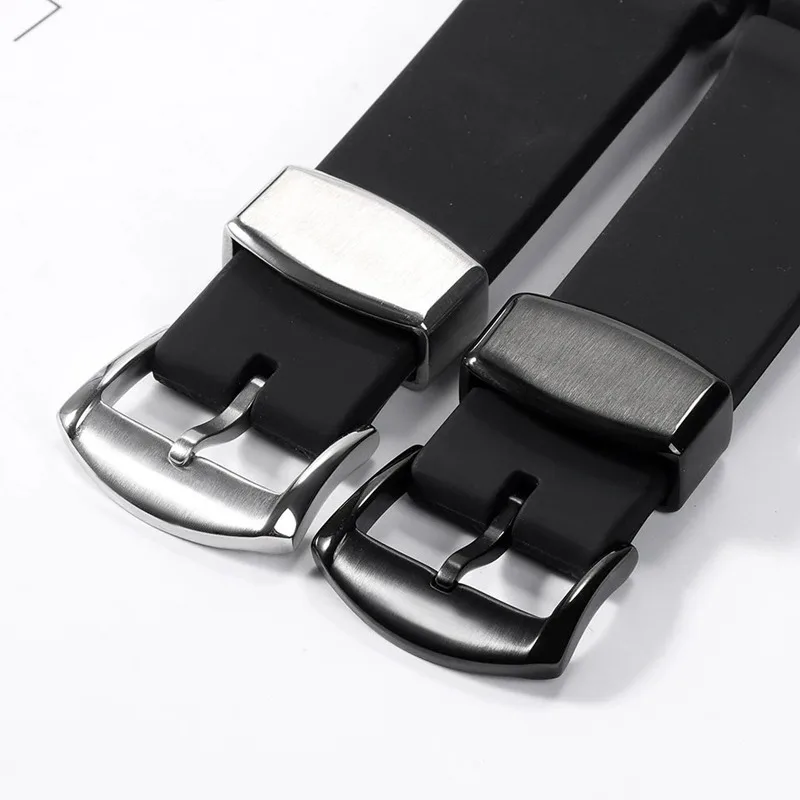 20mm 22mm Silicone Watch Band for SEIKO Diving 007 Abalone Canned Waterproof Diving Watch Strap Wristbelt Ring Clasp Pin Buckle
