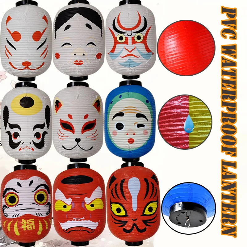 Japanese Style Lantern PVC Waterproof Ukiyo-e Hanging Lantern Restaurant Cuisine Sushi Hotel Izakaya Festival Party Decoration