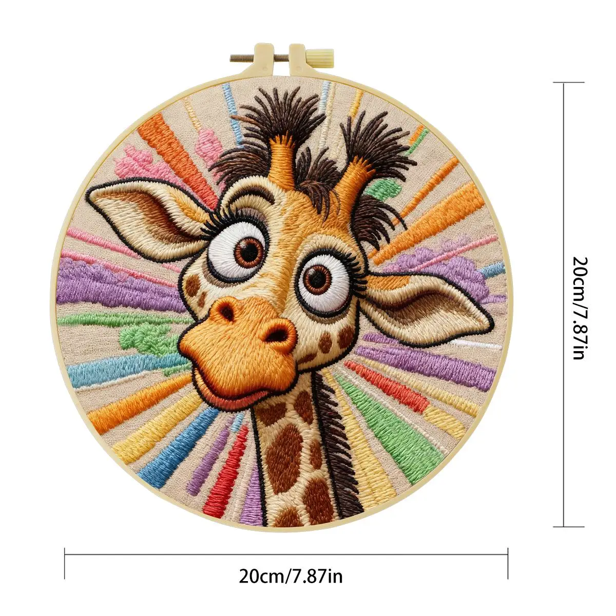 1 Stück 20X20CM/15X15CM 7,87/6,3 Zoll Giraffen-Stickerei-Starter-Kit DIY-Kit DIY-Stickerei-Set Handarbeiten Nadelkunst Nähkunst – Detail 3