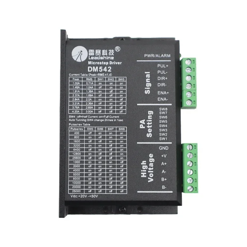 DM542 Stepper Motor Controller Leadshine 2-phase Digital Stepper Motor Driver 18-48 VDC Max. 4.1A 57 86 Series Motor