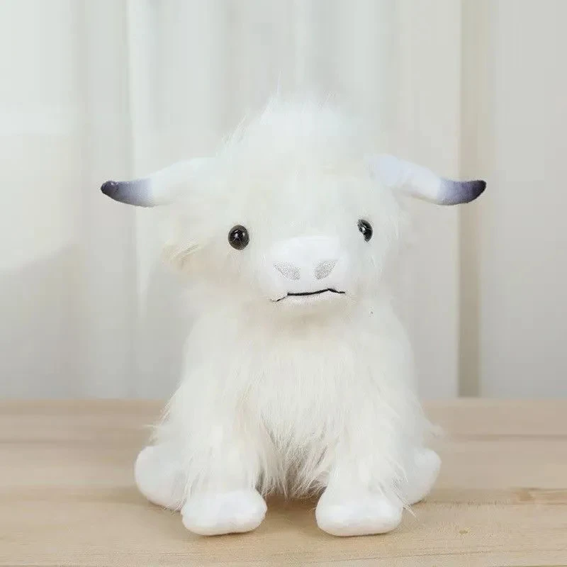 Hooglandkoe Pluche Speelgoed Grappig Realistisch Knuffeldier met Lang Pluizig Haar Zacht Knuffelbaar voor Kinderen & Jongens Cadeau