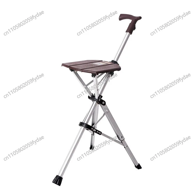 

Crutch Chair One-Click Foldable Crutch Stool Multifunctional Non-Slip Band Stool Folding Crutch Chair for the Elderly