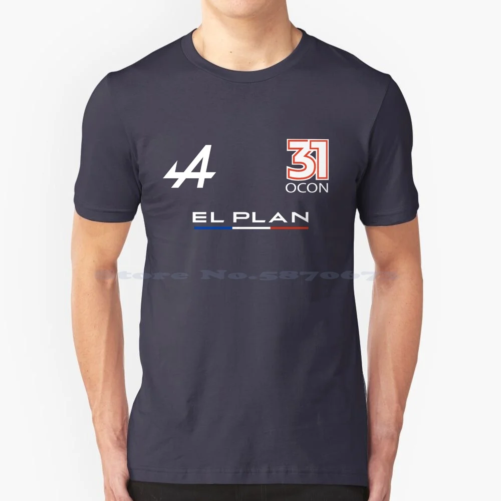 El Plan Ocon T Shirt 100% Cotton Tee 2022 Alpine Team Miami Grand Prix 2021 Drive To Survive Fernando Alonso Esteban Ocon Monza