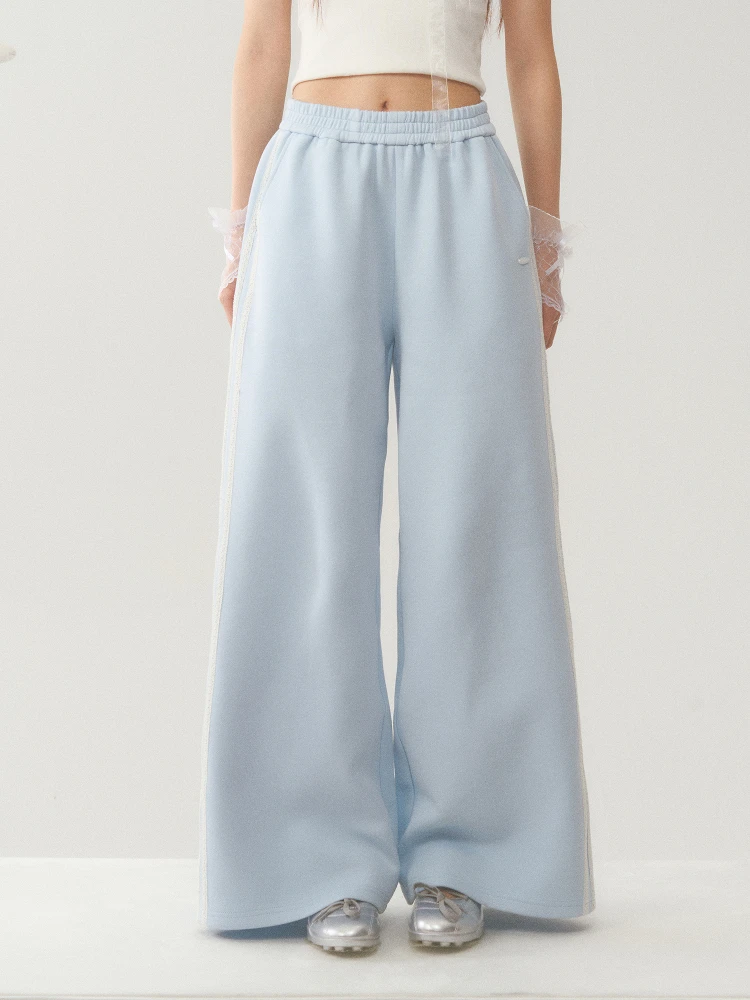 

Wedhub High Waist Loose Women's Casual Pants Summer 2025 New Wide Leg Pants Comfortable Lazy Sle Cotton Polyester Blend