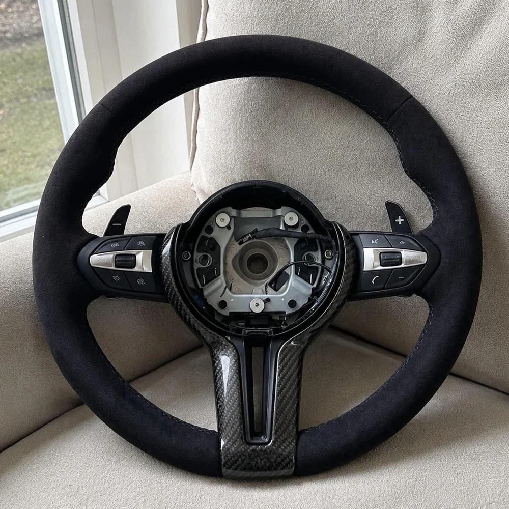 Car Accessories Suede Steering Wheel For BMW F80 M3 M4 F82 F85 F90 X5 F15 F10 F20 F22 F30 F31 M2 F87 M3 E70 E90 Factory Direct