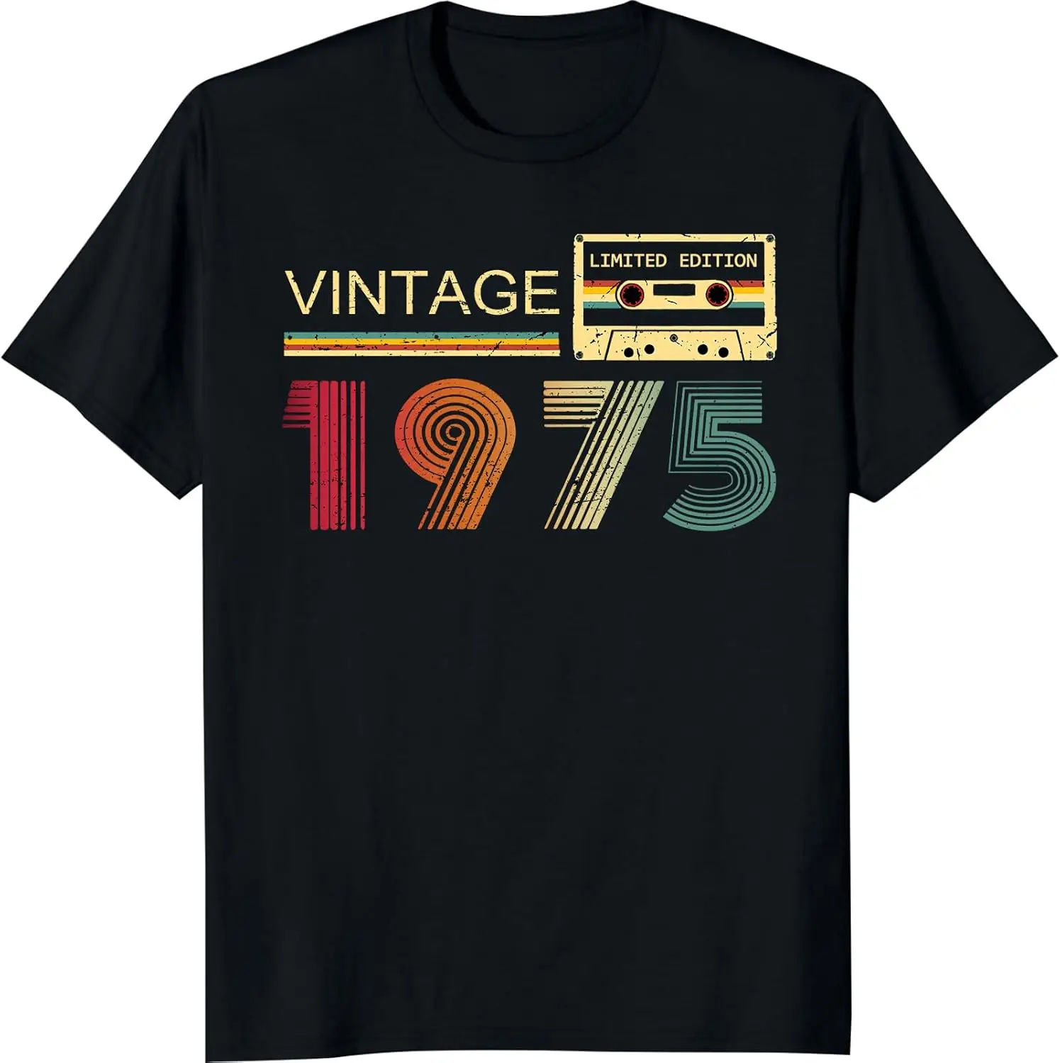 

Vintage 1975 Cassette Limited Edition Graphic Tee Retro Birthday Gift Soft Men's T-Shirt