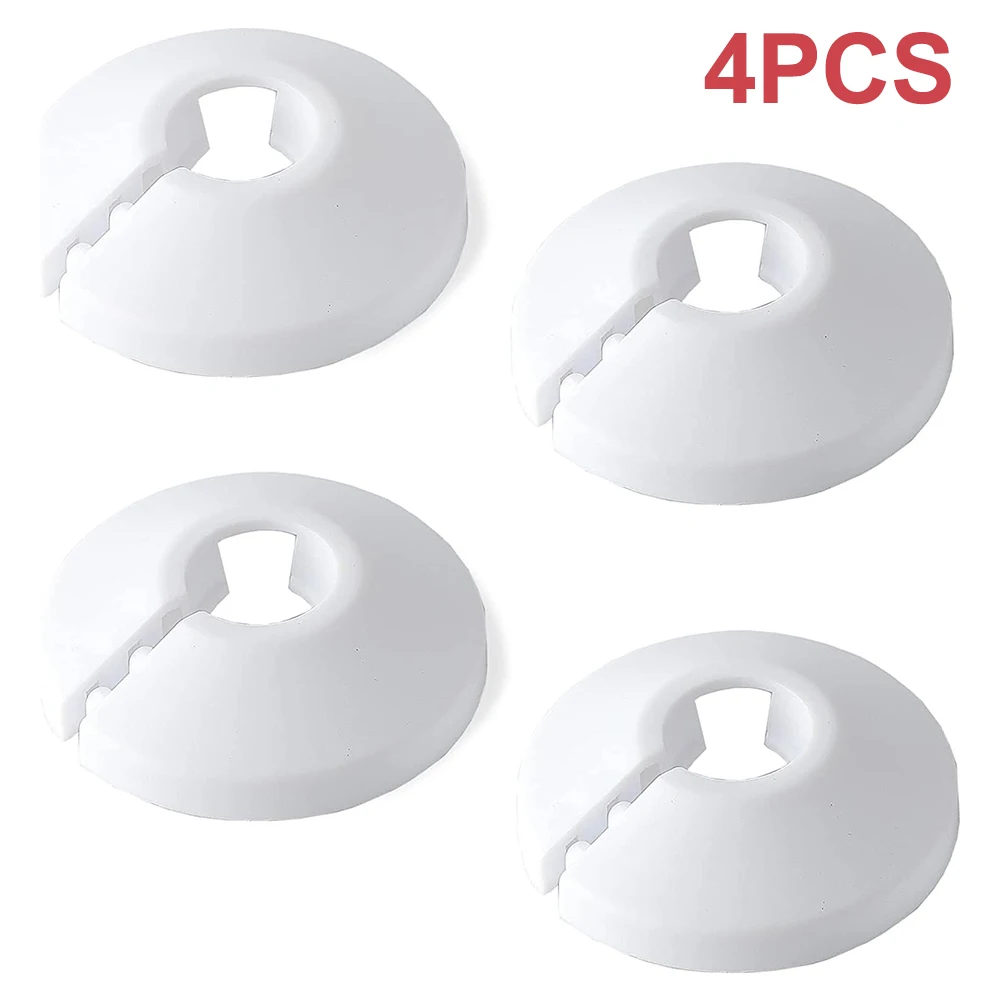 4 Pieces Radiator Pipe-Collars Bathroom Shower Faucet Angle Valve Pipe Plug Decor Cover Snap-on Plate Kitchen Faucet Accessories
