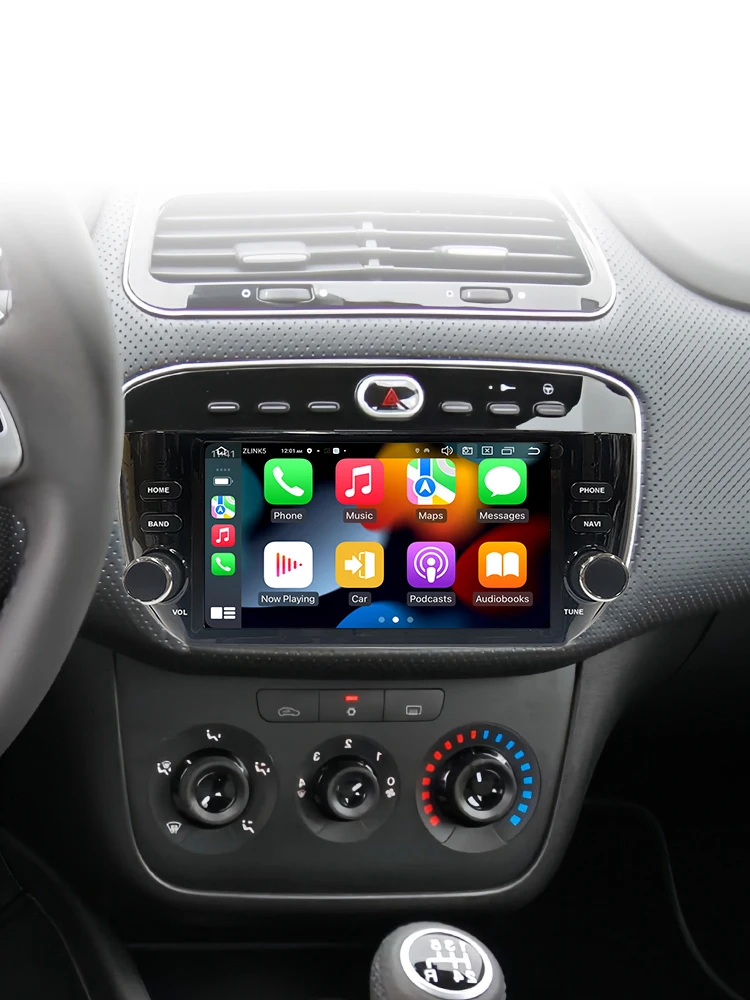 Android 15 Auto Stereo Autoradio Draadloze Carplay voor Fiat/Linea/Punto Evo 2012-2015 2 din autoradio Multimedia speler GPS BT - afbeelding 2