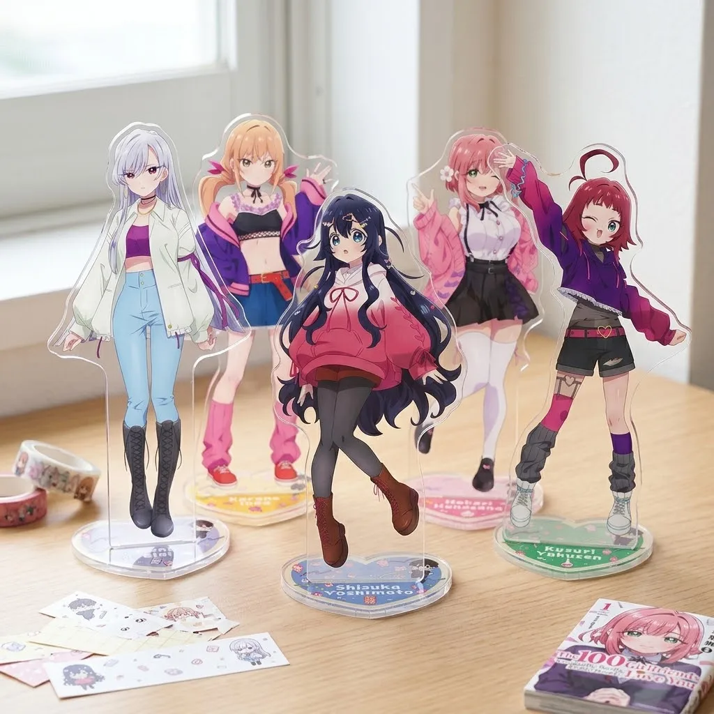 New Anime The 100 Girlfriends Who Really Love You Acrylic Stand Figure Desktop Decoration Ornament Character Model Gift Keychain