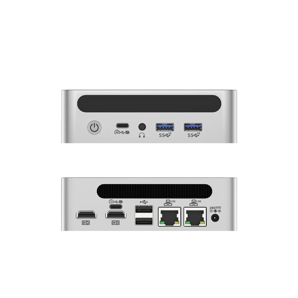 AMD R9 7940H Triple 4K شاشة عالية الوضوح كمبيوتر صغير مزدوج 2.5G LAN 2xHD Type-C R7 7735H كمبيوتر ألعاب مكتبي لسطح المكتب