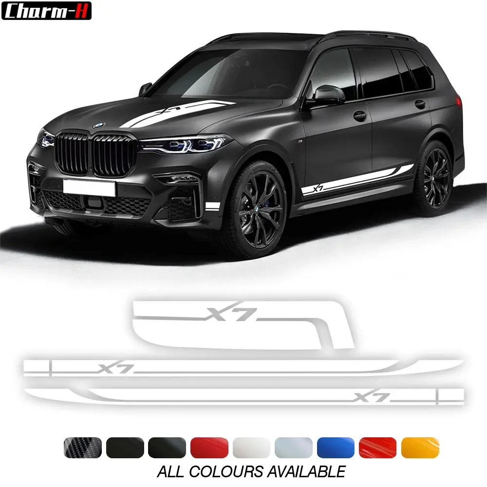 

Car Styling Hood Cover Bonnet Sticker Graphic Side Stripes Skirt Vinyl Decor Decals for BMW X7 G07 2019-Present Accessories