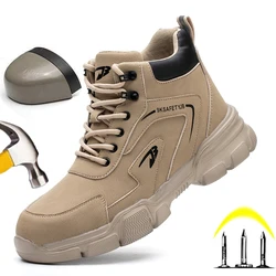 Men Boots Indestructible Safety Shoes Steel Toe Shoes Puncture-proof Sneakers Breathable Lightweight Work Shoes