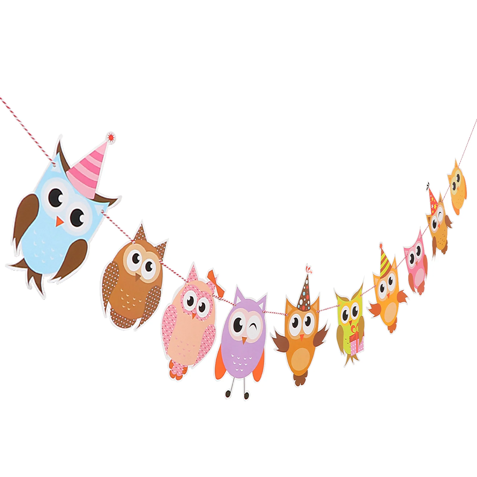 

Owl Bunting Kids Colorful Hanging Decoration Owl Hanging Decoration Children Banners Party Background