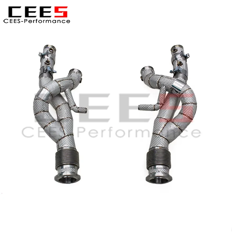 

cees Auto Supersport Downpipe for Lamborghini Revuelto 6.5L V12 2023-2025 SS304 Heat Shield Exhaust Pipe Free Flow Header