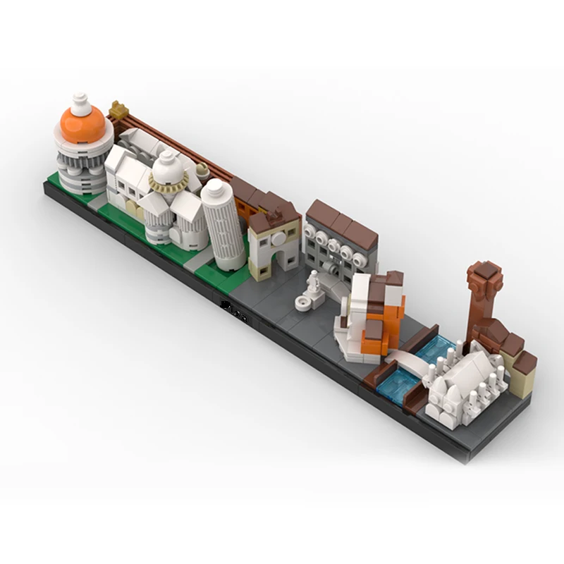 Pisa Skyline Building Block MOC Famous Urban Architectural Street Scenes Brickheadz Assembly Model Puzzle Kid Toy Birthday Gift