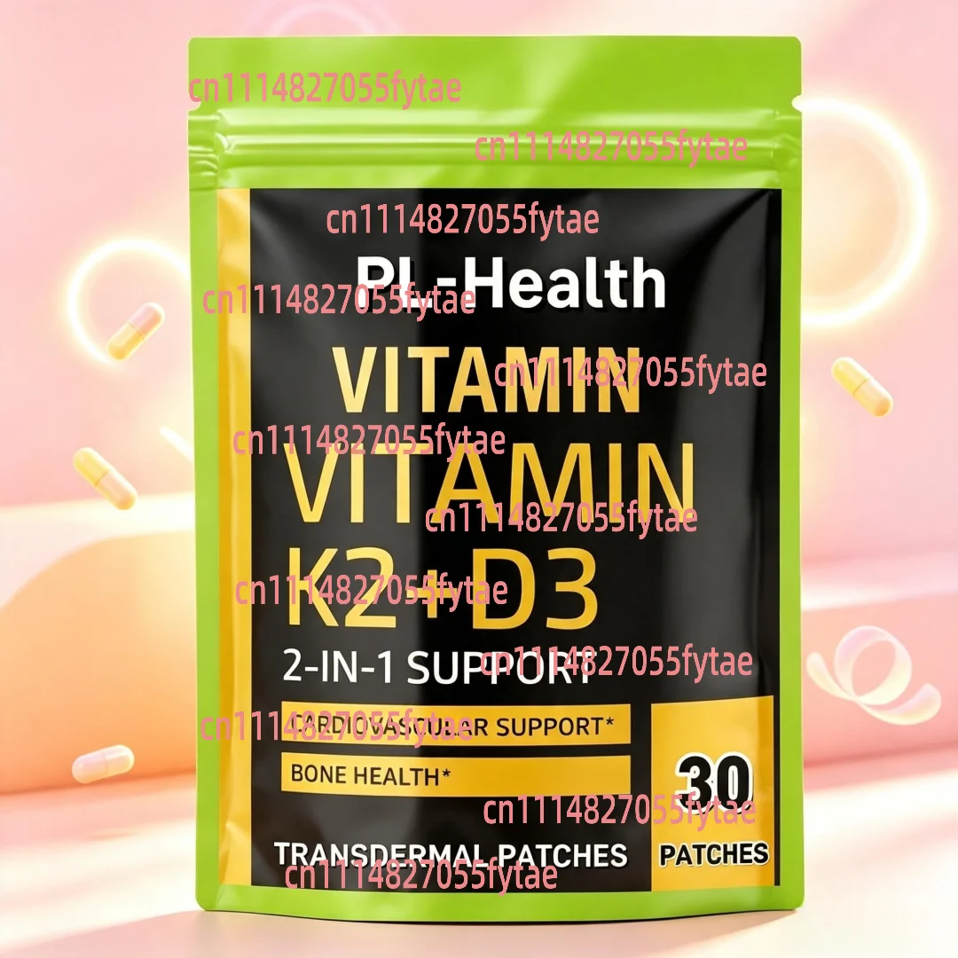 30 Patches Transdermal Vitamin D3 K2 for Immune System Strong Bones & Teeth Support - Skin Absorption Nutritional Supplement