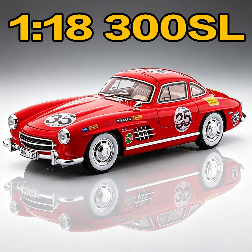 1-18-300sl-alloy-diecast-vintage-car-model-toys-front-wheel-steering-shock-absorption-doors-opened-vehices-boy-collect-ornaments