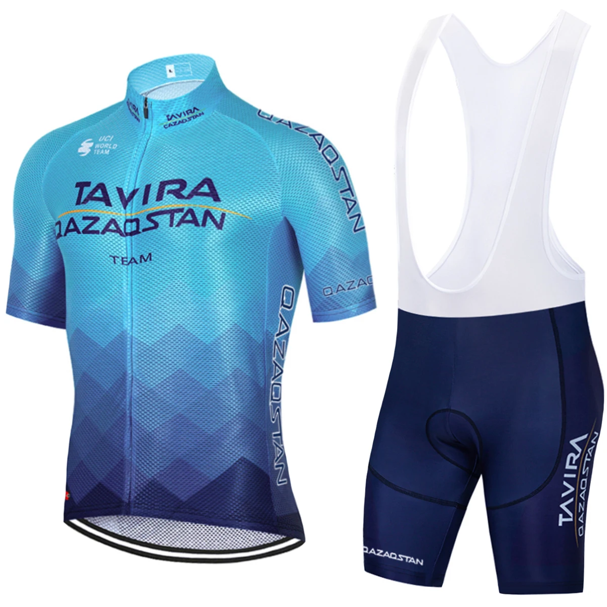 Blue Cycling Jersey 2024 QAZAQSTAN Team ASTANA Bike Maillot Shorts Suit Men 20D Road Ropa Ciclismo ITALIA Bicycl Tshirt Clothing