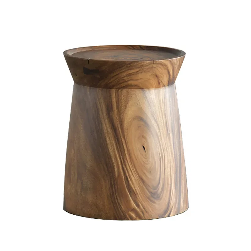 

Nordic log pier walnut outdoor homestay stump ornament edge few, exhibition hall casual retro root carving low stool