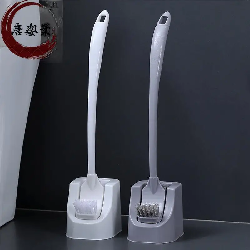 

Double-Headed Toilet Bru with Base Household Batoom Cleaning Tool No Dead Angles Reach Toilet Cleaner Set Cover Holder