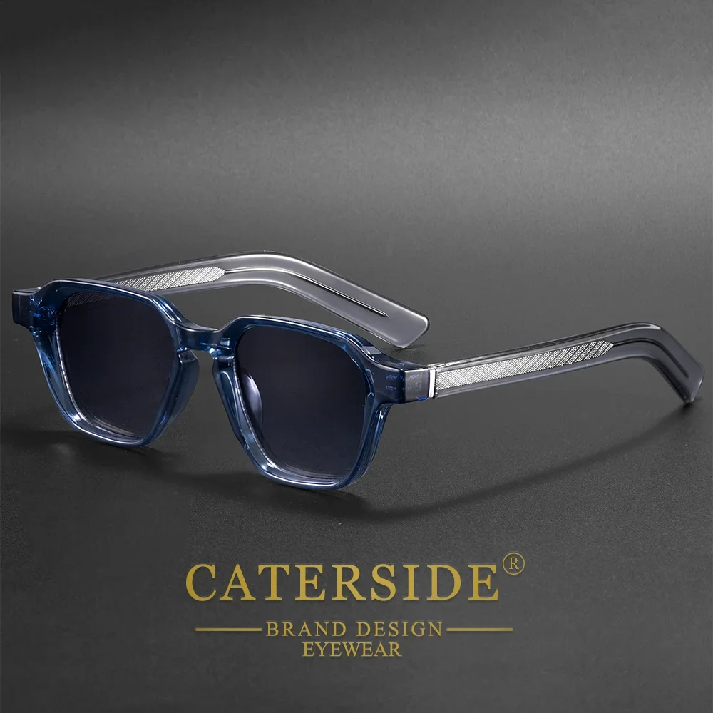 CATERSIDE Women Trendy Square Sunglasses Pc Frame Propionate Pin Temple UV400 Protection Unisex Fashion Decoration Sun Glasses