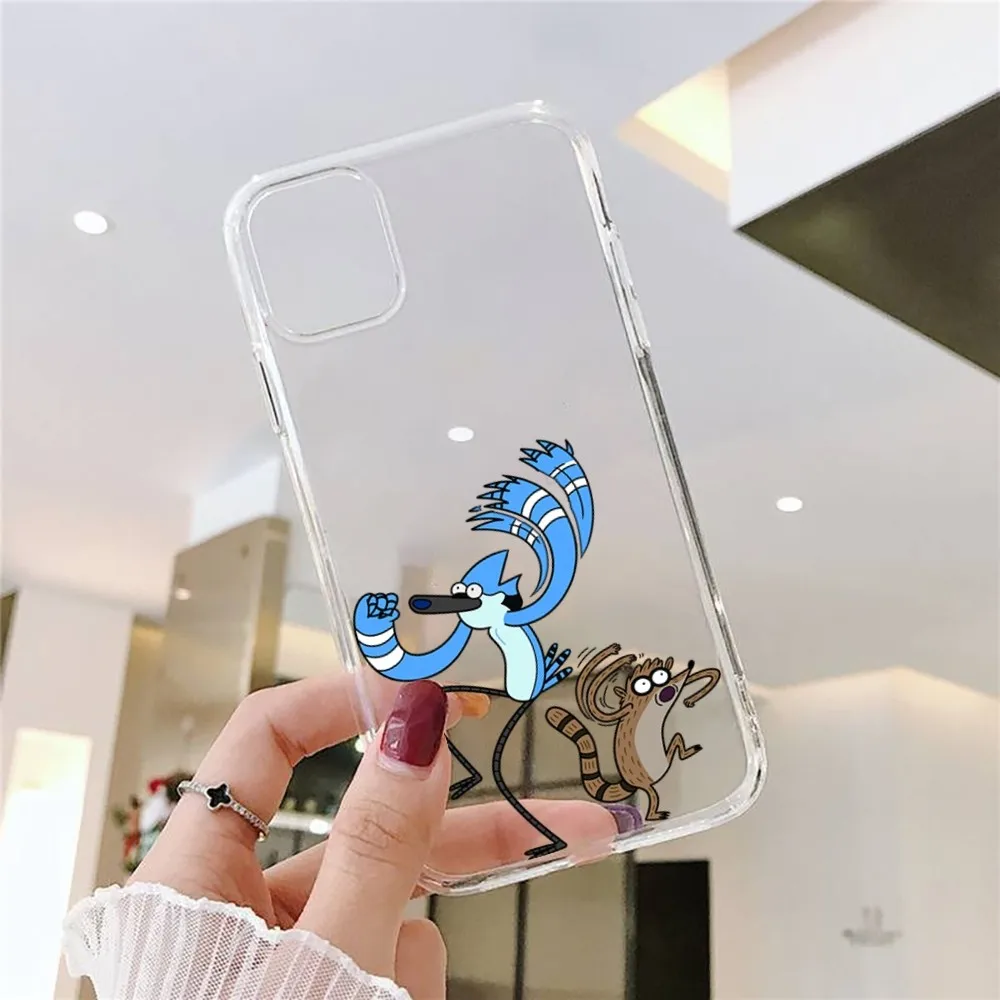 R-Regular Show Cartoon Phone Case For Iphone 15 11 13 14 Pro Max 7 8 Plus X Xr Xs Max Se2020 12mini Transparent Cover