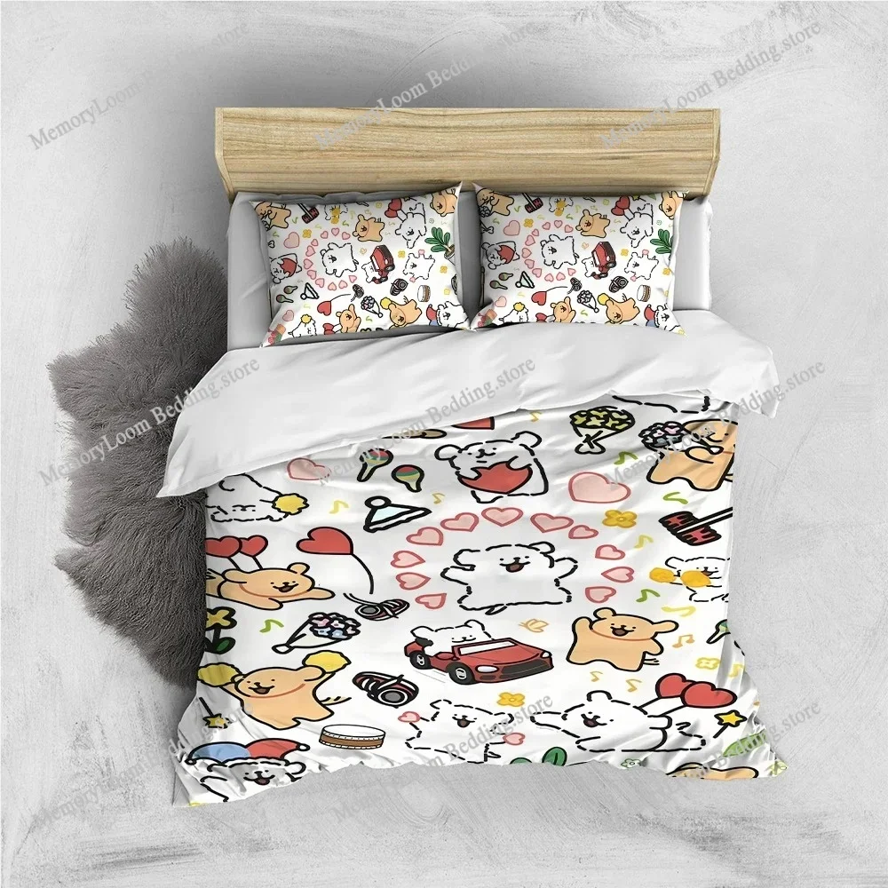 Maltese Puppy Cute Dog Duvet Cover Set Home Style Bedding Soft Laundry Cotton Bed Four Seasons Student Dormitory Home Textile963