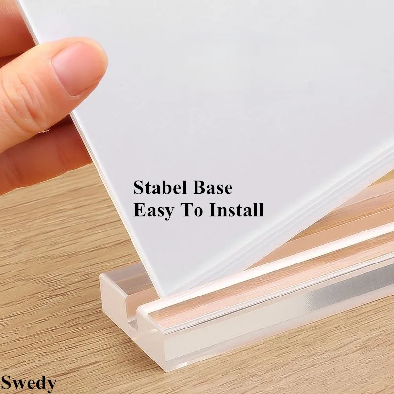 A5 148X210MM Double-Sided Magnetic Acrylic Sign Holder Display Stand Plastic Table Menu Paper Card Price Label Poster Frame