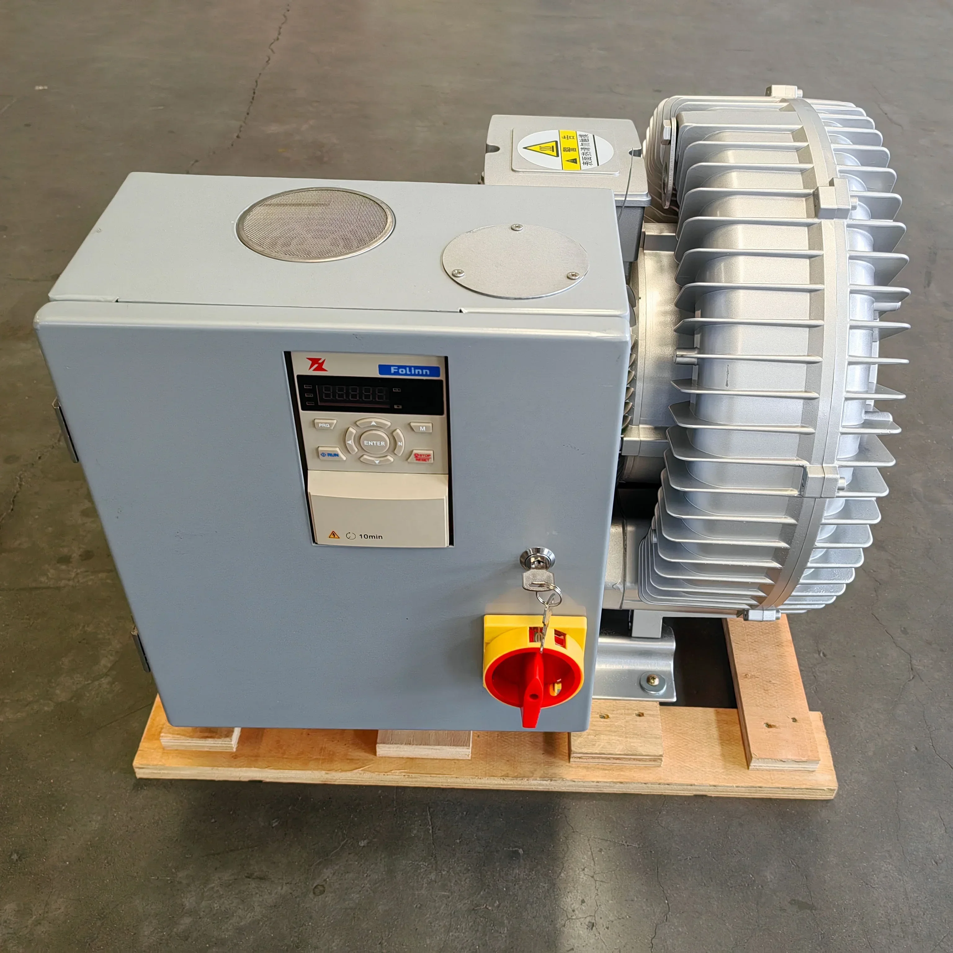 2GH 830 H17 Side‑Channel Ring Blower with Frequency Inverter for Woodworking CNC Machine Industrial Air Pump