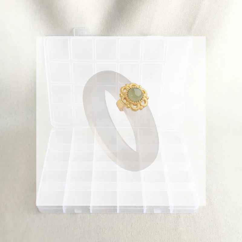 

[HS]1Pc Practical 24 Grid Plastic Transparent Storage Box Jewelry Earring Bead Screw Holder Organizer Container