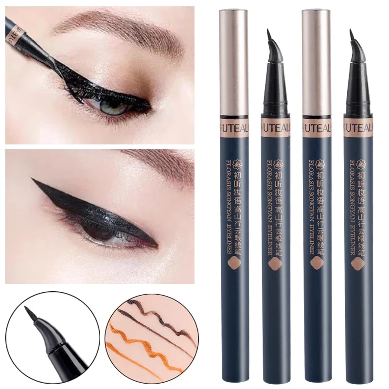 Smooth Elbow Liquid Eyeliner Pencil Waterproof Quick Drying Long Lasting Matte Black Brown Eye Liner Pen Korean Makeup Cosmetics