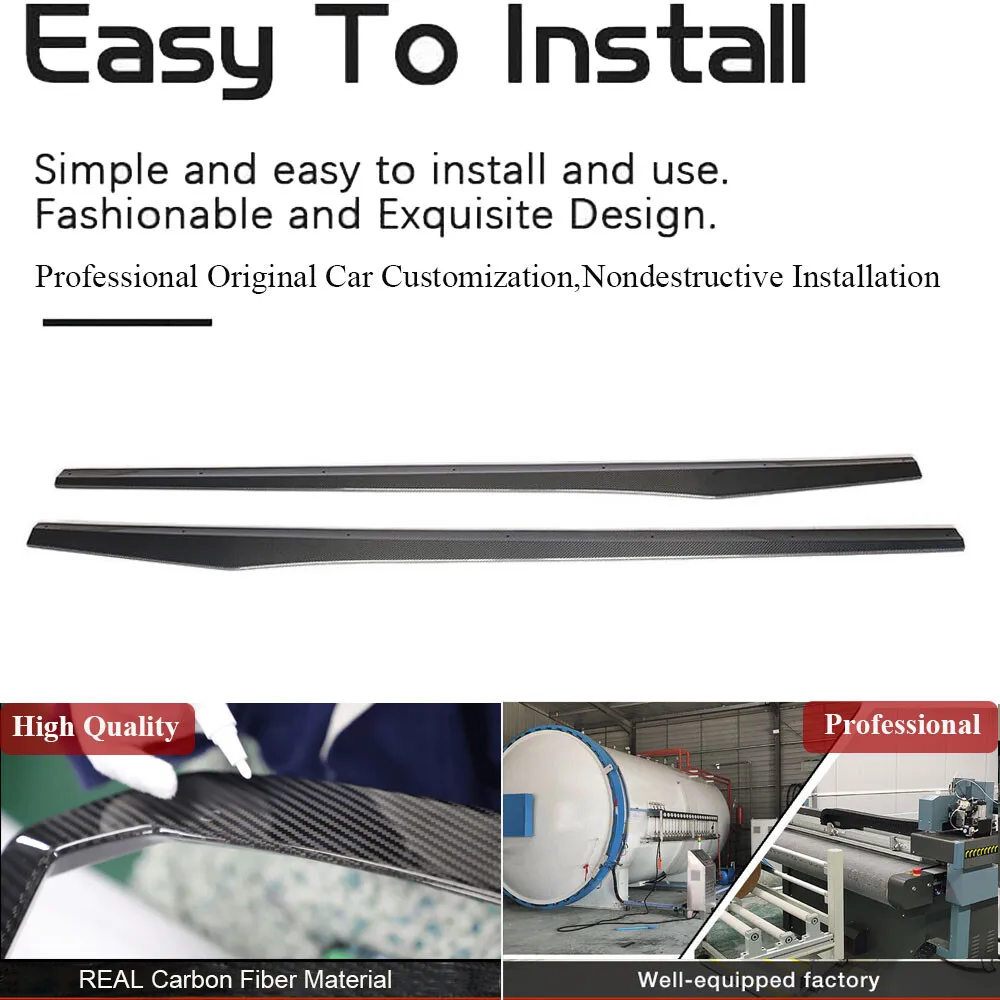 For Benz C257 CLS400 CLS550 CLS53 2018UP Real Carbon Fib Side Skirts Lip Splitter Spoiler Car Accessories