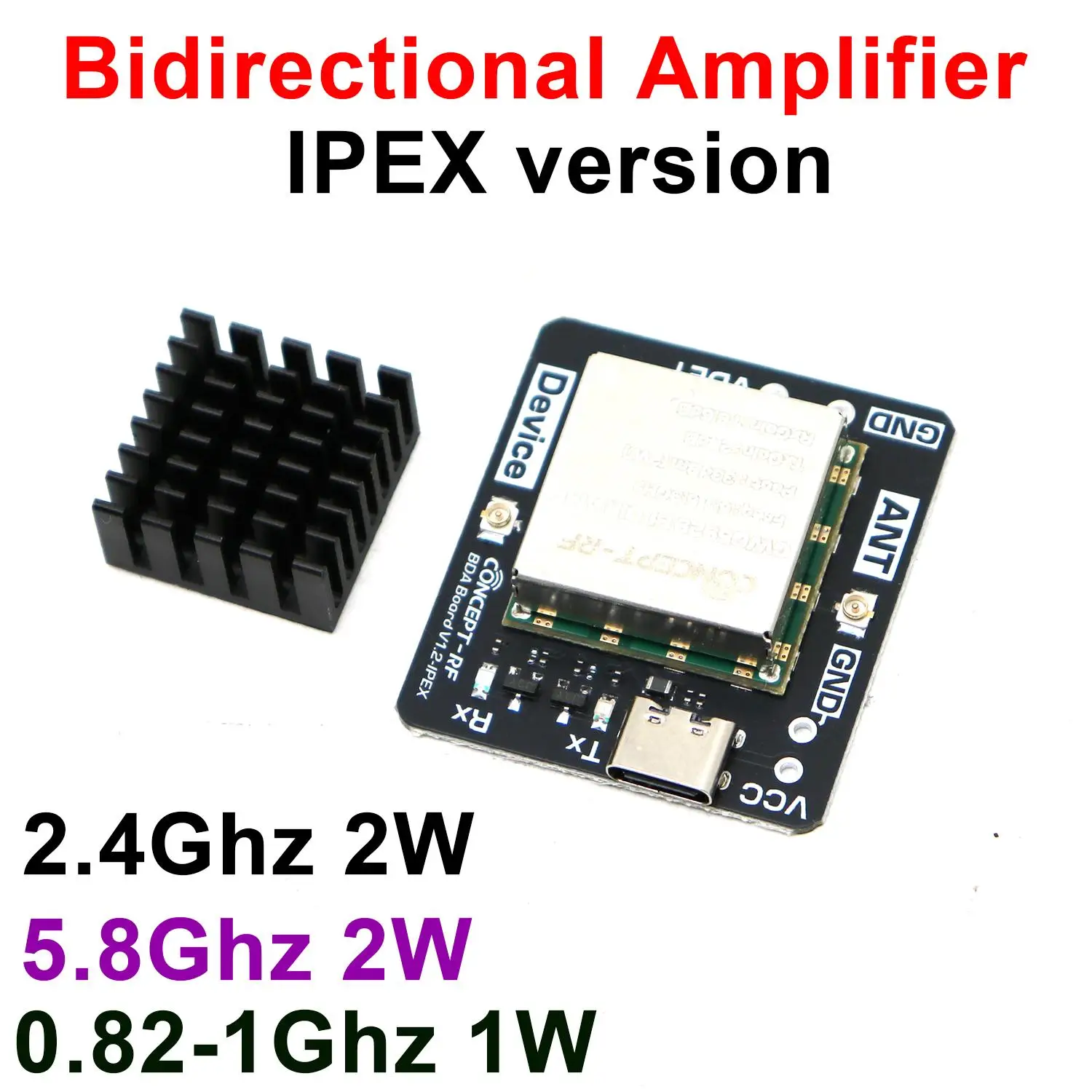 Bidirectional IPEX Signal Amplifier 868M 915M 2.4G 5.8G FOR RC Drone Image Transmission LORA Helium Miner Radio RF POWER AMP