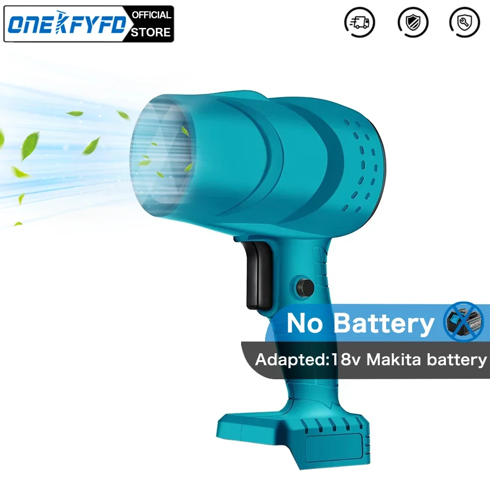 High Powerful Wireless Blower Violent Fan High Stepless Speed Duct Fan Handheld Mini Turbo Jet Fan for Makita 18V (No Battery)