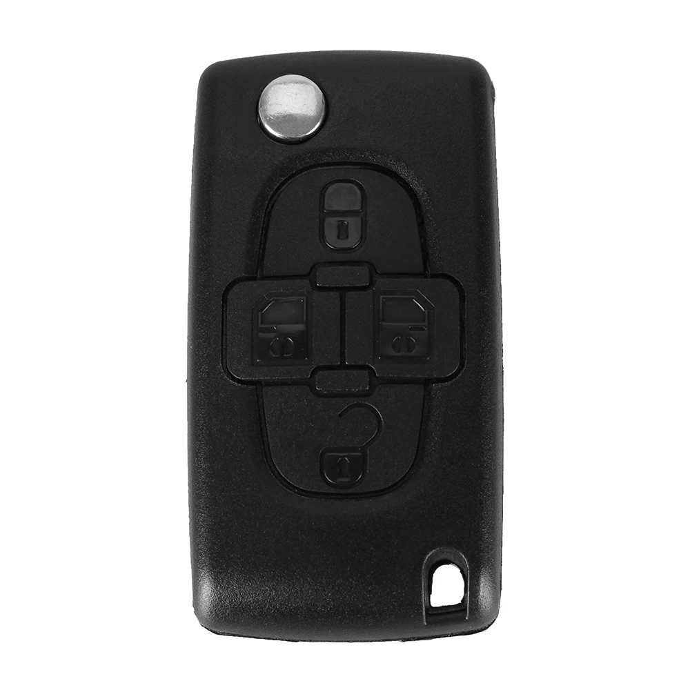 KEYYOU 4 Buttons Flip Floding Remote Key Fob Case Shell Fob For Peugeot 1007 For Citroen C8 Uncut Blade With Groove CE0523