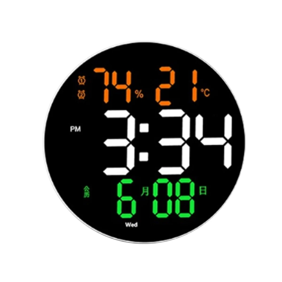 

10 Inch Digital Wall Clock-With LED Display Remote Control Adjustable Brightness Digital Alarm Clock/Temp/Calendar/Date