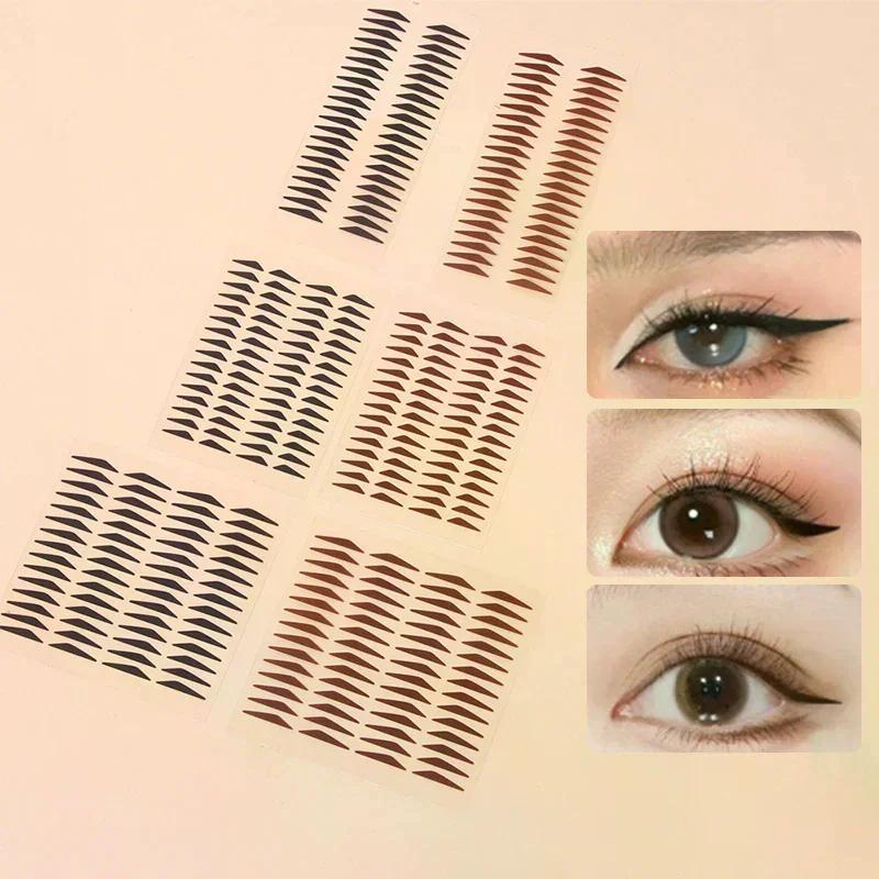 140Pcs/Box Water Resistant Eyeliner Stamp Stickers With Handle One-stick Molding Easy To Use Waterproof Sweat Resistant Sweat