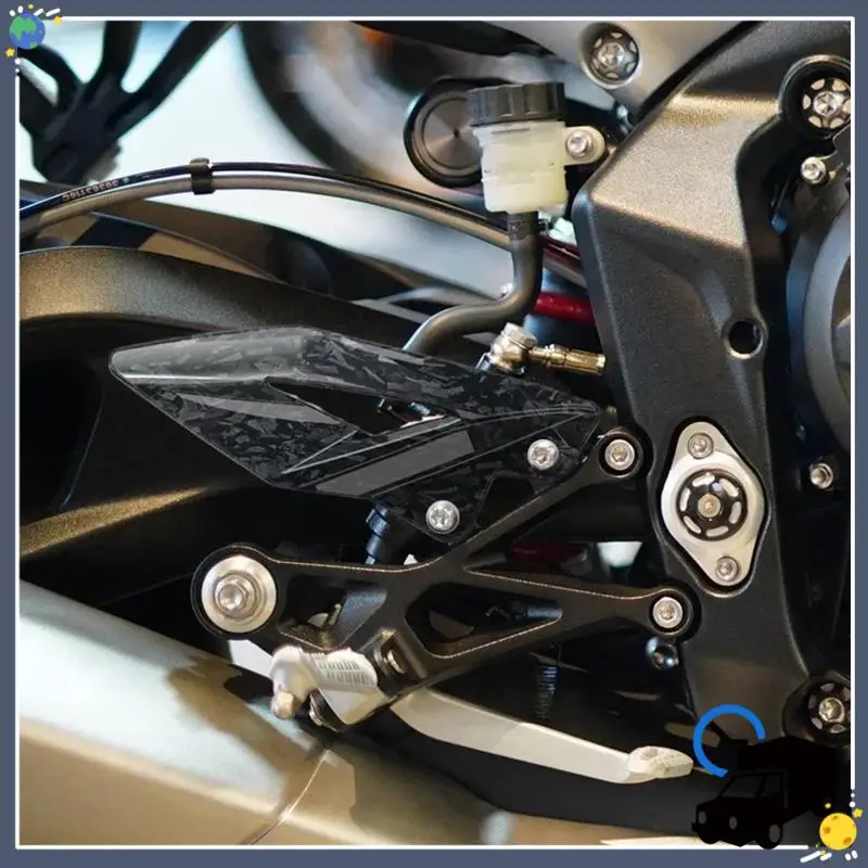 لوحات حماية كعب دواسة القدم الدائمة لـ Triumph Street Triple 765R 765RS 2016-2024 أجزاء تزيين الدراجة النارية B