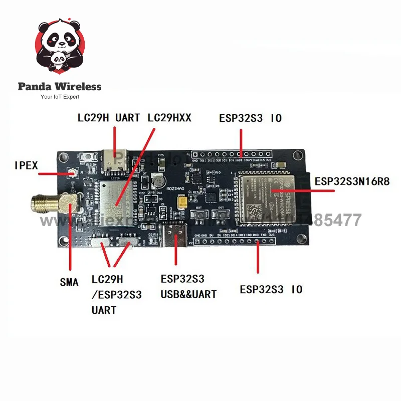 Dual-band RTK Positioning Python Arduino ESP-IDF ESP32S3 Development Board with WiFi+Bluetooth BLE5.0 LC29H Series Module Board