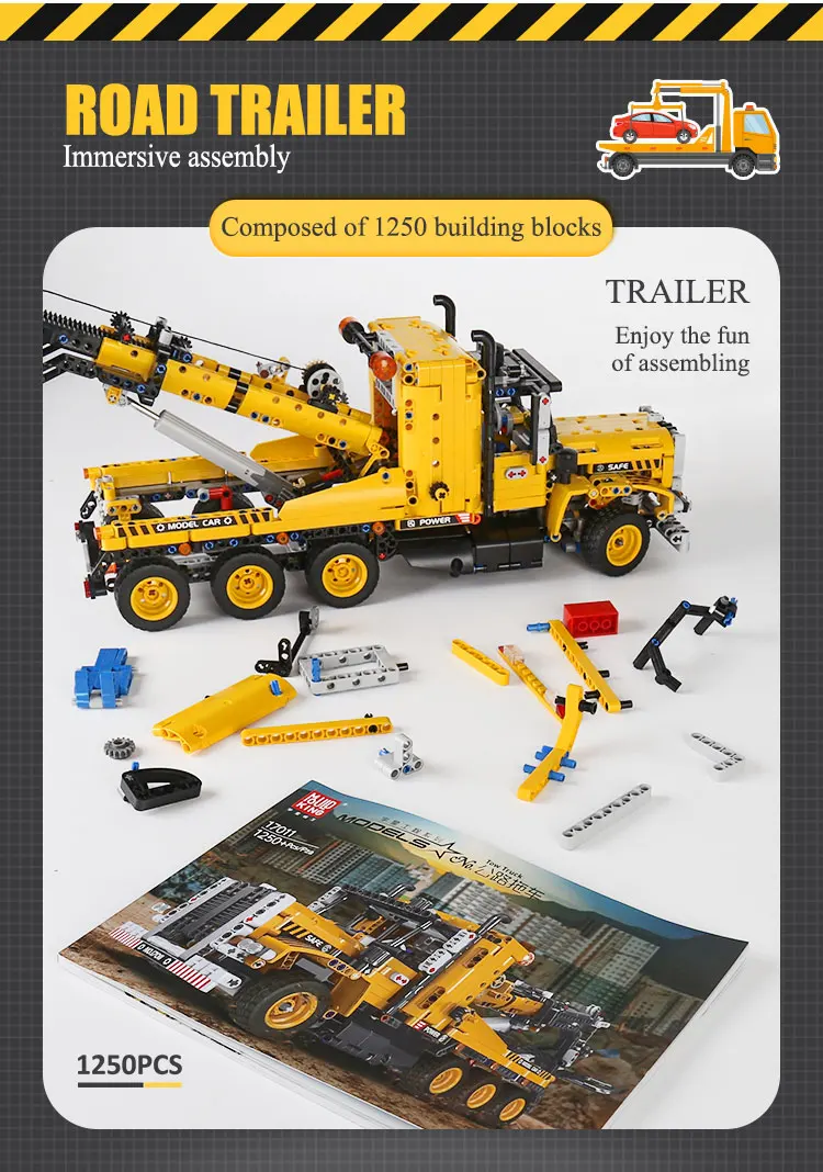 Mould King 17011 Technical Car Toys The MOC-43434 Tow Truck Building Block Engineering Truck Brick Set Kids Christmas Gift