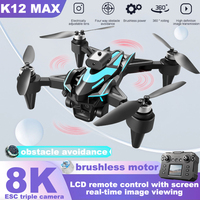 K12 MAX RC Drone 5G WiFi FPV Brushless Motor 360° Laser Obstacle Avoidance GPS Return 8K HD Three Camera RC Quadcopter Drone Toy