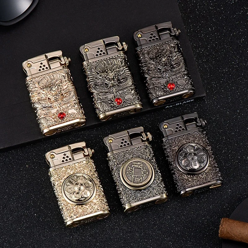 Zorro Lighter Windproof Retro Petroleum Lighter Smoking Accessories Men's Survival Camping Flint Lighter Gadgets for Men