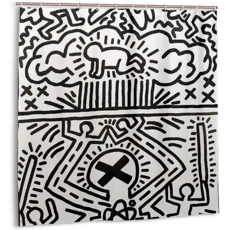 

JY01Artwork Haring поп-арт занавеска для душа водонепроницаемая для ванной комнаты и 5)j@1