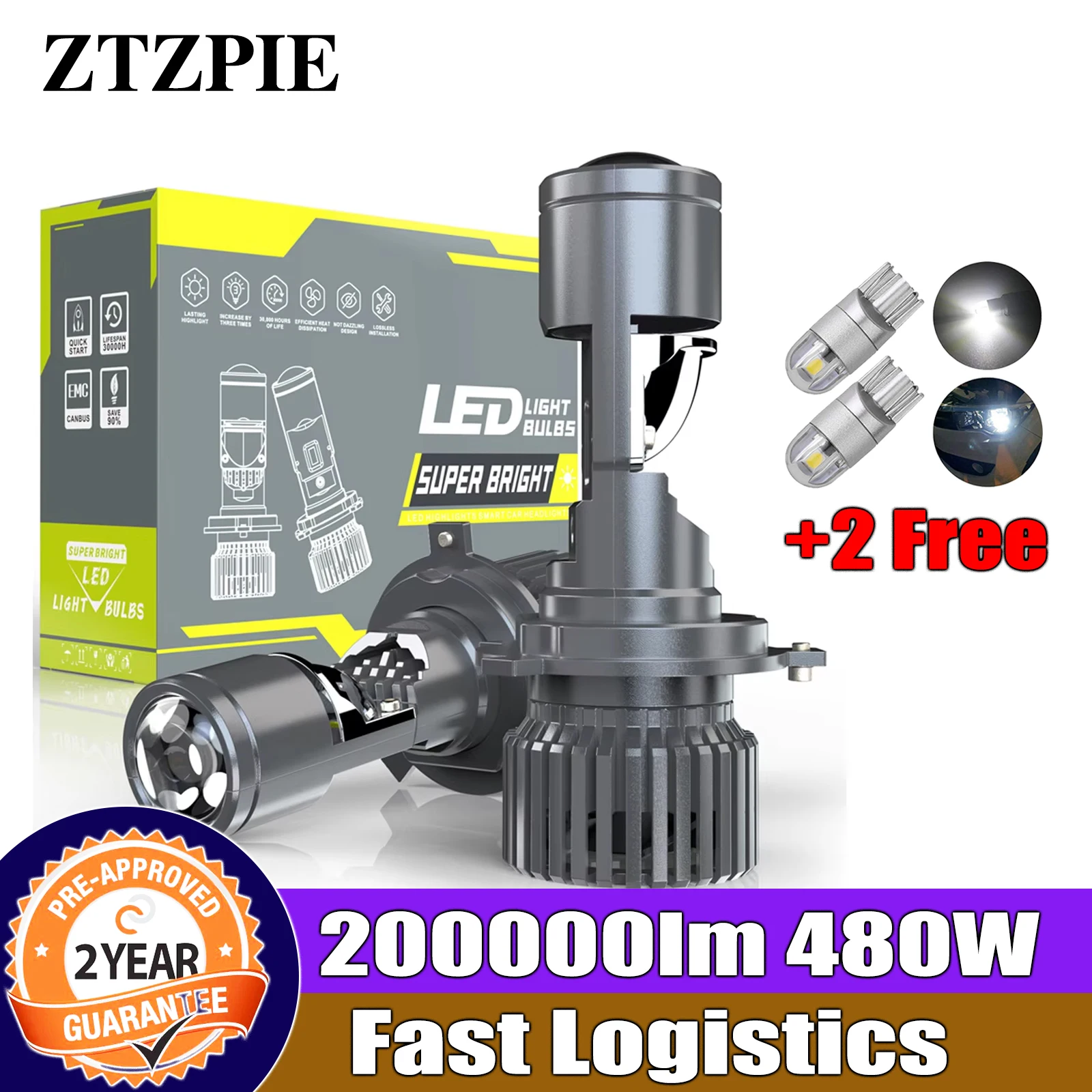 

ZTZPIE ультра яркие и мощные автомобильные светодиодный H4 линзы интегрированные фары дальнего и ближнего света для автомобилей 480w 200000lm